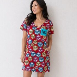 Fierce Wonder Woman Red Printed V-Neck Mini Dress 20/24W‎